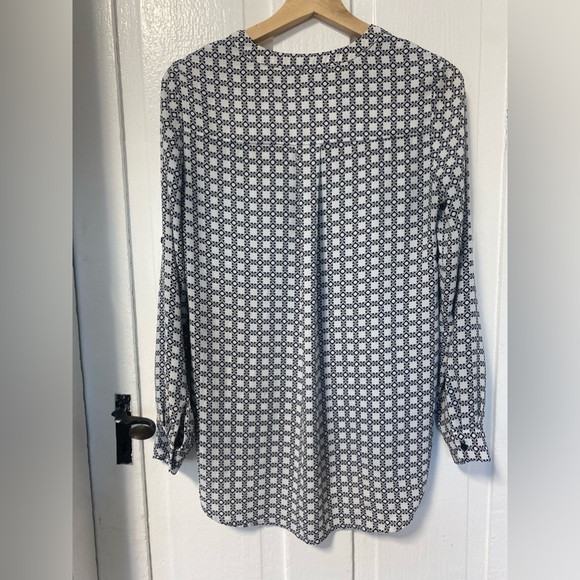 Pleione high low xs black and white blouse - Picture 2 of 9